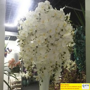 9 cabezas mariposa artificial orquídea flor de seda Wisteria Phalaenopsis 100 cm largo hogar jardín fiesta boda decoración flores cena