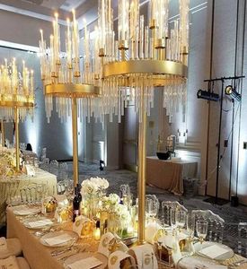9-head metalen kandelaar kaarsenhouder stand bruiloft tafel centrum decoratie vaasweg hoofdrol decoratie