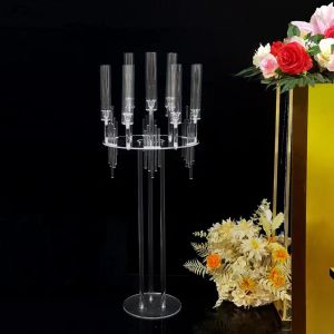 9 cabezas de candelabra acrílico con candelabra para soportes de velas