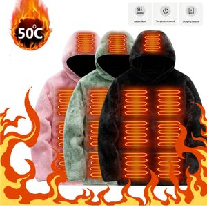 9 warmtegebieden Verwarmde hoodie 3 versnellingen Temperatuur Slimme verwarmde jas Elektrisch verwarmde jassen Wasbaar Opladen via USB voor buitensporten 231226