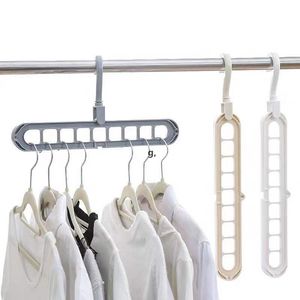 9 gat multifunctionele opvouwbare hangers Ruimtebesparing 360 roterende magische hanger thuis garderobe drogende kleding opslag rack seay rrd13167