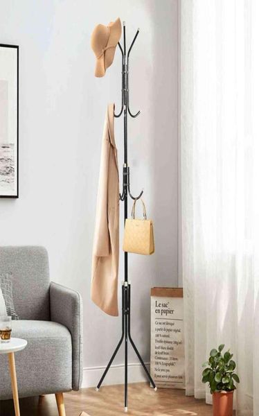 9 Crochet Clothes Tree Coat Rack Metal Coat Sac à main Scarpe Hangle de sauvegarde Sauveillance CHAPE PORTABLE DES Vêtements de chambre DÉCOR 2110291987489