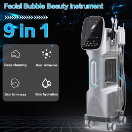 Máquina de belleza de burbujas faciales 9 en 1 Hidradermabrasión Rejuvenecimiento Exfoliante Facial Hidratante Blanqueamiento Dispositivo de cosmetología antiarrugas