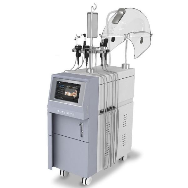 Machine faciale à oxygène hyperbare 9 en 1 G882A pour le rajeunissement de la peau avec microcourant BIO LED, masque breveté de thérapie par la lumière, technologie ultrasonique RF