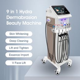 9 en 1 Hydro facial Microdermoabrasion Belleza SPA Máquina Agua Oxígeno Diamante Dermoabrasión Antiarrugas Blanqueamiento facial