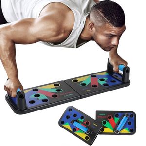 9 en 1 Push Up Rack Board Pliable Muscle Exercice Body Building Réglable Push-up Stands Équipement de Fitness Complet Gym X0524