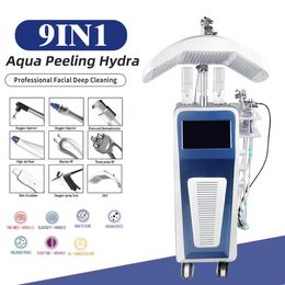 9 en 1 Microdermabrasion debout oxygène eau Peeling soins du visage ultrasons BIO levage SPA Machine