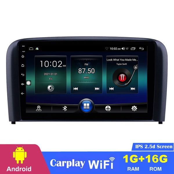 Système multimédia automatique de lecteur DVD de voiture Android 9 pouces pour radio Volvo S80 2004-2006 avec prise en charge de la navigation dans plusieurs langues OSD