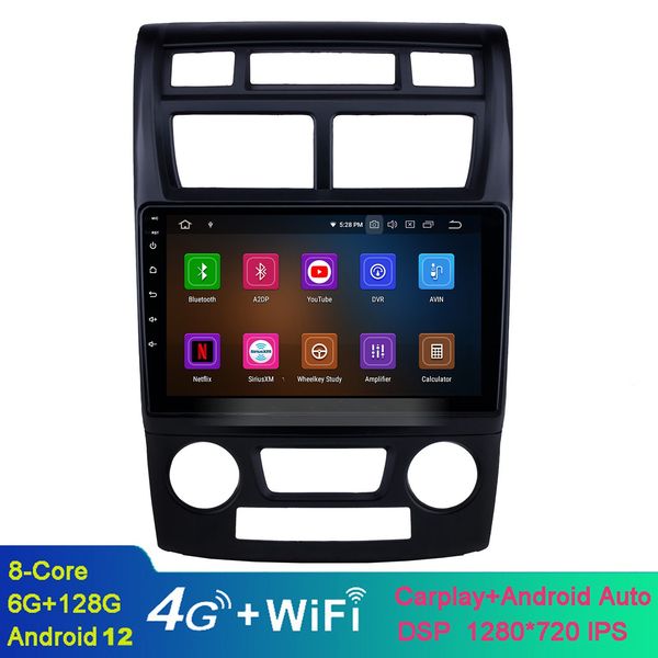 9 pulgadas Android Car Video GPS Auto Stereo para 2007-2017 KIA Sportage Manual A / C con WIFI Bluetooth Música USB AUX