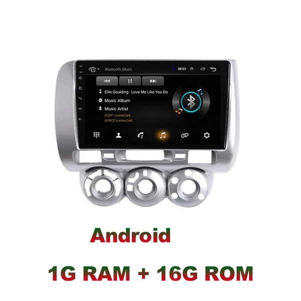 Radio de navigation vidéo GPS de voiture Android de 9 pouces pour unité de tête stéréo automatique Honda FIT JAZZ 2004-2007