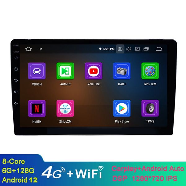 Lettore video per auto universale con Bluetooth WiFi GPS Navigation Mirror Link Supporto SWC OBD Ricevitore TV DVR 9 pollici Android