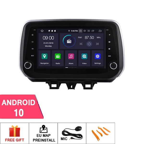 Reproductor de DVD y radio con vídeo para coche Android 10 de 9 pulgadas para navegación GPS Hyundai TUCSON 2018-2019