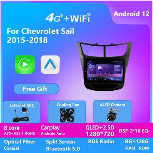 9 pouces Android 12 vidéo pour Chev Sail 2015-2018 autoradio lecteur multimédia stéréo Carplay Auto BT WIFI DSP DVD