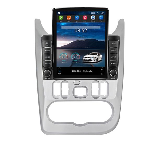 Video estéreo para coche de 9 pulgadas, Android HD, pantalla táctil, navegación GPS para 2009-2013, protector antipolvo para Renault/Logan, USB AUX, compatible con Carplay 3G WIFI