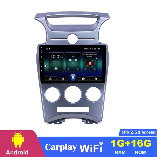 9 pouces Android lecteur DVD de voiture multimédia écran stéréo Radio Audio GPS Navigation Sat Nav unité principale pour Kia Carens manuel A/C 2007-2012