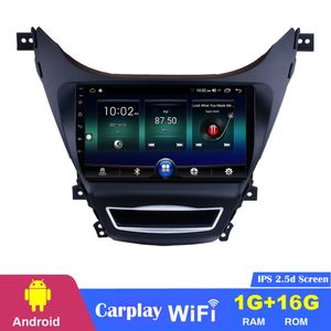 Lecteur DVD de voiture Android 9 pouces pour Hyundai Elantra 2012-2014 support multimédia GPS commande au volant carplay