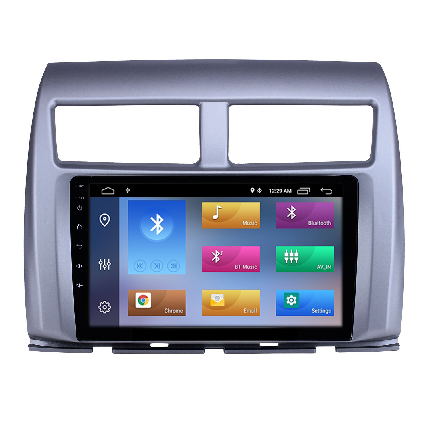 Lecteur radio DVD de voiture Android 9 pouces pour 2015-2017 Proton Myvi Bluetooth HD Écran tactile Prise en charge de la navigation GPS Caméra arrière Carplay