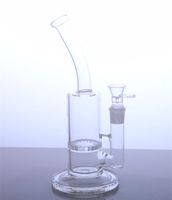 9 INCH Clear Glass bubbler bong avec un disque perc fumer pipe à eau Oil dab rig D020-T