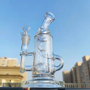 10 pouces Clear Recycler Inclyer Verre Bong Conduites D'eau Dab Rig Slit Puck 14mm Bol Narguilé Tabac Fumer Bubbler Tuyaux De Fumée Bongs Bouteilles