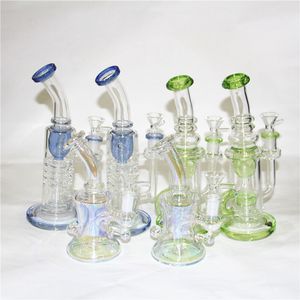 Bang en verre de 9 pouces couleur métallique pipe à eau en verre teinté dab rigs nouveau receveur de cendres en verre recycleur cadeau à vendre