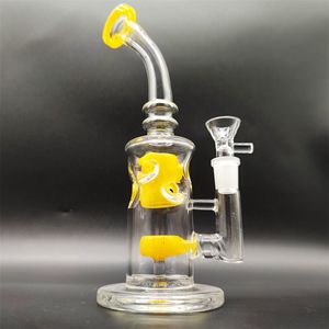 9 Inch Glazen Waterpijp Bong Heady Bong Incycler Jelly Fruit Candy Cream Yellow Heady Pipe Smoking Dabber Rig Recycler 14.4mm Female Joint met Regular Bowl Perc