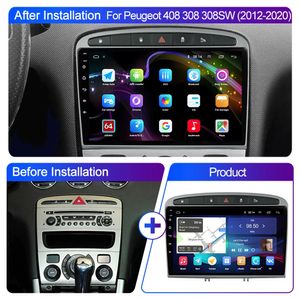 Android Auto Video DVD Player 9 Zoll GPS Kombination für Peugeot 408 2010-2013 Touchscreen mit Wifi Radio Mirror Link TV