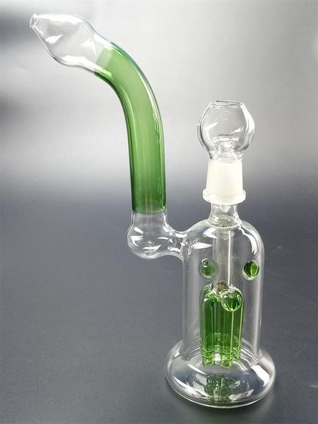 9 pulgadas Green Class Bong Recycle Smoking Pipe Oil Dab Rigs Hookah con accesorios de filtro de árbol