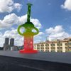 9 pouces tête en verre dab rig unique givré conception recycleur matrice percolateur verre pipe à eau bong avec quartz banger