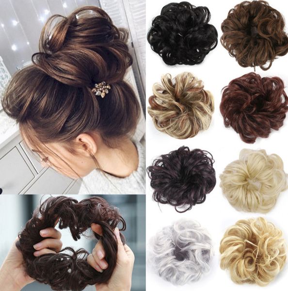 Chignon à cheveux bouclés en forme de bourgeon de fleur élastique de 9 pouces avec de nombreux styles au choix prenant en charge la personnalisation