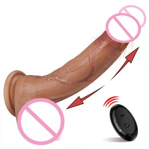 9 pouces rechargeable en silicone pénis Dildo Vibrator télécommande G-point G avec 8 jouets sexy en mode de poussée pour femmes