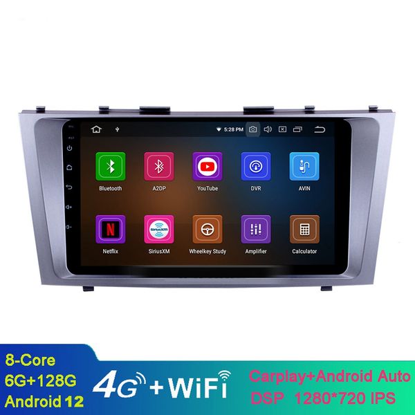 Sistema de navegación GPS con vídeo para coche Android con pantalla táctil de 9 pulgadas para Toyota Camry 2007-2011 con reproductor Multimedia Bluetooth compatible con DVR