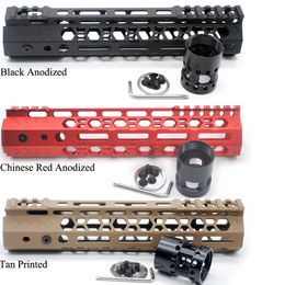 9 '' inch uniek ontwerp Ultralight M-Lok Handguard Rail Gratis Drijvende Picatinny Mount System _Black / Red / Tan Color