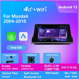 Écran vidéo 9 pouces pour MAZDA 6 2004 – 2010, Android 13, autoradio, lecteur vidéo stéréo, Navigation GPS, BT, 4G LTE