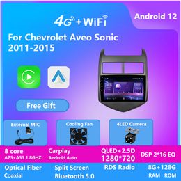 9 inch videospeler Android 12 Car Multimedia GPS BT WiFi CarPlay voor Chev Aveo 2011-2015 Auto Radio