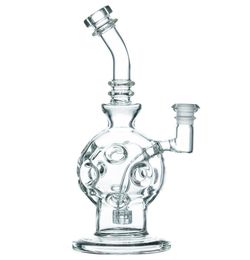 9 pouces de hauteur "Exosphere" Mini Fab Egg narguilés Dab Rig Matrix Perc en option élégants œufs Fabergé Concentré de verre scientifique pipe à eau pour fumer joint de 14 mm