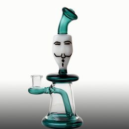 9 inches V Gezicht Bong Hookahs Waterpijp Turbine honingraat PERC DAB OLIE RUKKEN ROOK WATER BONGS PIJP met 18 mm kwartskeraar Banger koolhydraten