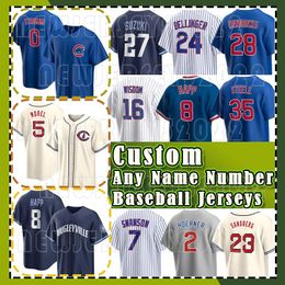 7 Dansby Swanson Baseball 5 Christopher Morel Jerseys 2 Nico Hoerner 8 Ian Happ Chicagos Cubs Seiya Suzuki Marcus Stroman Patrick Wisdom Pete Crow-Armstrong Stroman