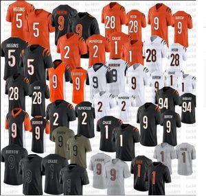 Ja'Marr Chase CIN Joe Burrow Camisetas de fútbol 5Tee Higgins Evan McPherson Joe Mixon Germaine Pratt Sam Hubbard Logan Wilson Trey Hendrickson 2023