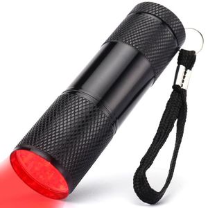 9 Led Red Light Flashlight Multifonctionnel étanche 625nm Lampe de détection rouge Instrument d'affichage de veine de recherche portable Torche à lumière rouge infrarouge