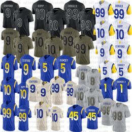 9 Matthew Stafford 17 Puka Nacua 10 Cooper Kupp Maillots de football personnalisés Aaron Donald