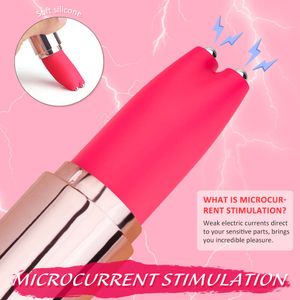 9 modos Vibradores Descarga eléctrica Mini Bullet Vibrador Estimulador de clítoris Punto G Lápiz labial portátil Masturbador Masaje Juguetes sexuales para mujeres 2024