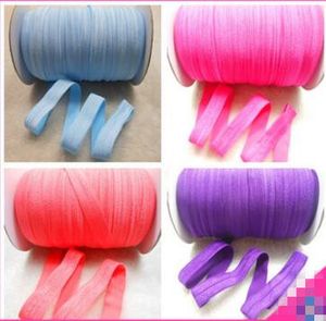 196 kleuren Elastische banden Haarbanden Hoofdbanden Crafts Sewegen Tape Applique Haar Elastisch Haar Bow Webbing Band 100 -yards