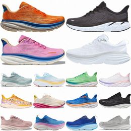 9 One Clifton Sneakers Bondi Chaussures de course 8 Orange vibrant triple noir blanc pêche fouet côtier ciel sable décalant sable olive haze océan lilas brume bleu t g4gd #