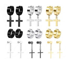 9 paires de boucles d'oreilles Hip Hop, nouveau Style Punk, boucles d'oreilles en acier inoxydable, bijoux Whole6174398