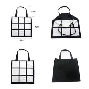 9 Panel Sublimatie Lege Bag DIY Warmte Transfer Tote Tas Enkele zijde Sublimerende Winkelen Handtas Doek Herbruikbare Opslag Gift Bag A12