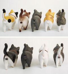 9 pièces mignon Mini PVC Animation modèle chat poupée figurines jouet créatif individualité artisanat ornements tableau de bord balcon décoration 2776613