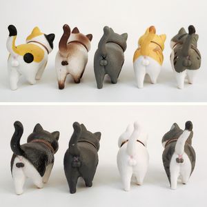 9 Pcs Mignon Mini PVC Animation Modèle Chat Poupée Chiffres Jouet Creative Individualité Artisanat Ornements Tableau De Bord Balcon Décoration