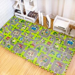 9 pièces / ensemble de tapis de tapis pour enfants tapis de jeu urbain de la vie urbaine