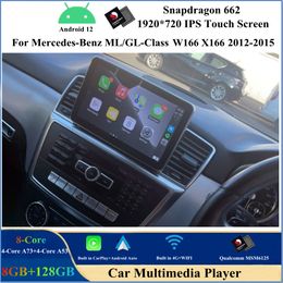 9 "Android 12 CAR DVD-speler voor Mercedes-Benz ML GL-CLASS W166 X166 2012-2015 NTG 4.5 Qualcomm 8core Stereo Head Unit Screen Carplay GPS Navigation Bluetooth Wifi