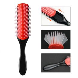 9 rangées démêlant les broussailles à cheveux démêler les brosses à cheveux masseur de cuir chevelu raide coiffure coiffure peigne à cheveux outils de coiffure